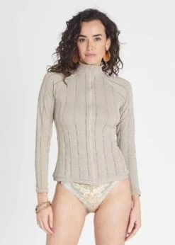 Aqua Blu-Fawn Hayley Rash Guard