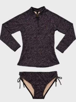 Aqua Blu-Girls Ocelot Rash Vest Set