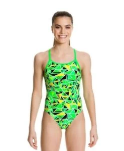 Funkita-Girls Fluro Fracture Diamond Back One Piece