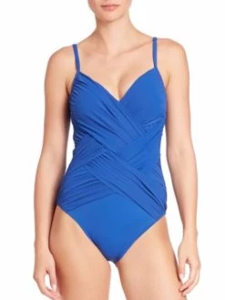 Gottex-Lattice V Neck One Piece Swimsuit