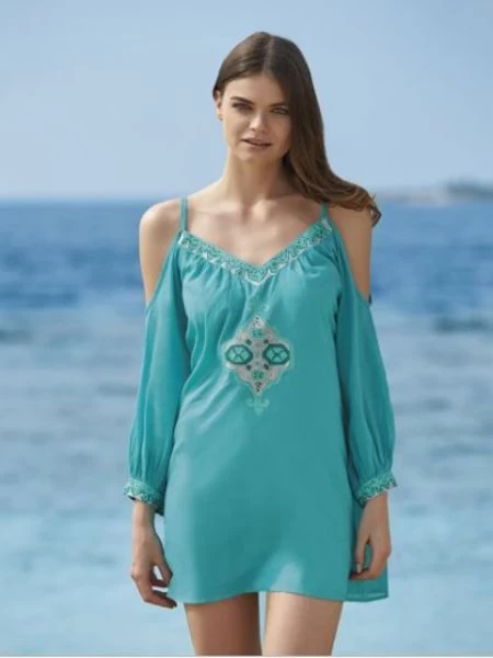 Sunflair- Turquoise Lightness Beach Shirt 5 Sunflair- Turquoise Lightness Beach Shirt - Image 3