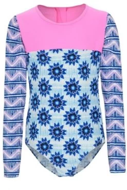 Platypus- Girls Inky Bloom Leotard Rashie Sunsuit -Swimwear Promotion Store image 13440 11803 600