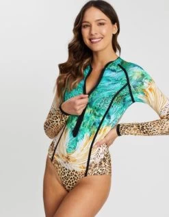 Aqua Blu- Elysian Nemean Long Sleeve One Piece -Swimwear Promotion Store image 20718 14722 600