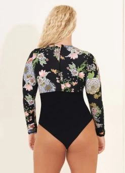 Maaji-Womens Black Bouquete Triton Long Sleeve One Piece 12 Maaji-Womens Black Bouquete Triton Long Sleeve One Piece -Swimwear Promotion Store image 24902 15906 600