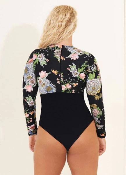 Maaji-Womens Black Bouquete Triton Long Sleeve One Piece 7 Maaji-Womens Black Bouquete Triton Long Sleeve One Piece - Image 5