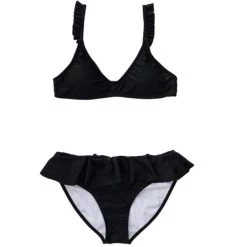 Snapper Rock- Girls Black Sustainable Frilled Bikini -Swimwear Promotion Store image 27082 16287 600