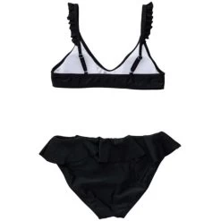 Snapper Rock- Girls Black Sustainable Frilled Bikini -Swimwear Promotion Store image 27083 16289 600