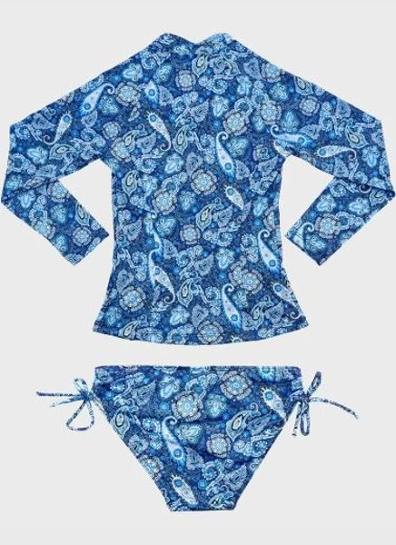 Aqua Blu- Girls Laurel Rash Vest Set 4 Aqua Blu- Girls Laurel Rash Vest Set - Image 2