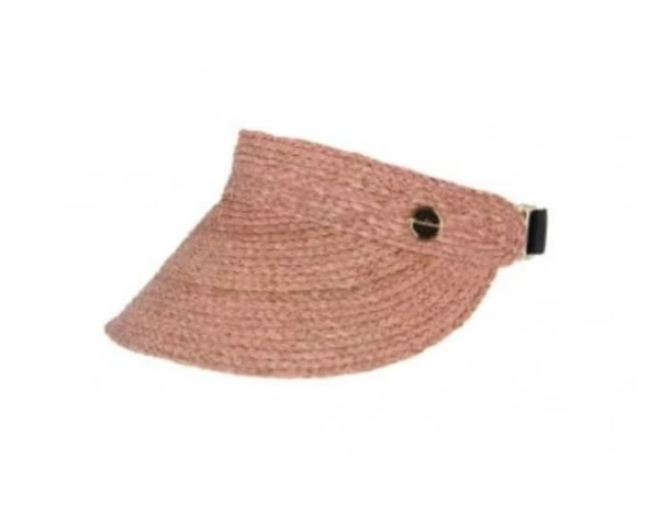 Sundaise-Winnie Pink Raffia Visor 4 Sundaise-Winnie Pink Raffia Visor - Image 2