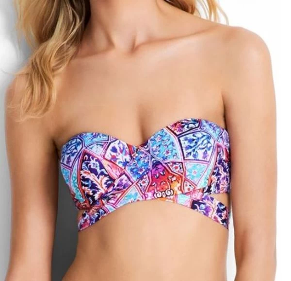 Seafolly-Kashmir Wrap Front Bandeau Top 5 Seafolly-Kashmir Wrap Front Bandeau Top - Image 3