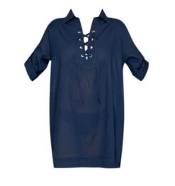Jets-Promises Lace-up Front Shirt Dress 9 Jets-Promises Lace-up Front Shirt Dress -Swimwear Promotion Store image 6007336 600