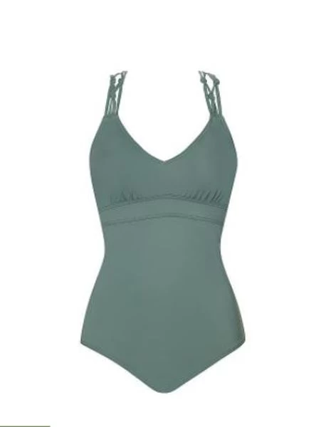 Sunflair-Colour My Life Khaki Knot Back One Piece 4 Sunflair-Colour My Life Khaki Knot Back One Piece - Image 2