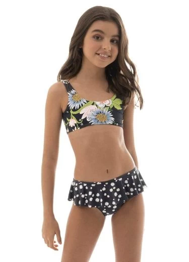 Maaji- Girls Ditsy Daisy Vulcan Reversible Bikini Set 3 Maaji- Girls Ditsy Daisy Vulcan Reversible Bikini Set
