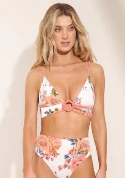 Maaji-Coral Peony Shine Longline Tri & Suzy Q High Bikini Set