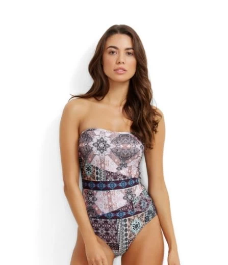 Milea-Turkish Tile Bandeau Maillot Swimsuit 3 Milea-Turkish Tile Bandeau Maillot Swimsuit