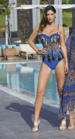 Opera-Wild Blue C Cup Balconette Underwire One Piece