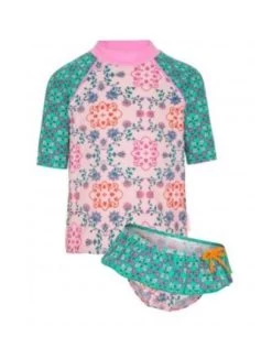 Platypus-Girls Secret Garden UPF50+ Short Sleeve Sunshirt & Bow Pant