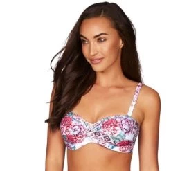 Sea Level- Aztec Rose Twist Front Bandeau Bar Top