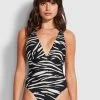 Seafolly- Skin Deep Deep V One Piece 1 Seafolly- Skin Deep Deep V One Piece -Swimwear Promotion Store seafolly skin deep deep v one piece 16085 600