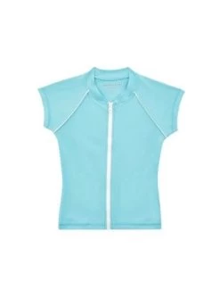 Seafolly-Girls Summer Essentials Short Sleeve Zip Rashie