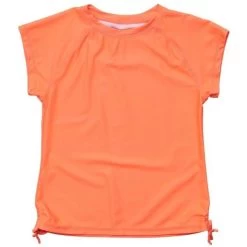 Snapper Rock- Girls Tangerine Short Sleeve Rash Top