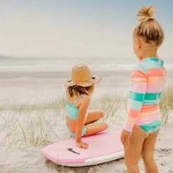 Snapper Rock-Sunset Stripe Sustainable LS Surfsuit